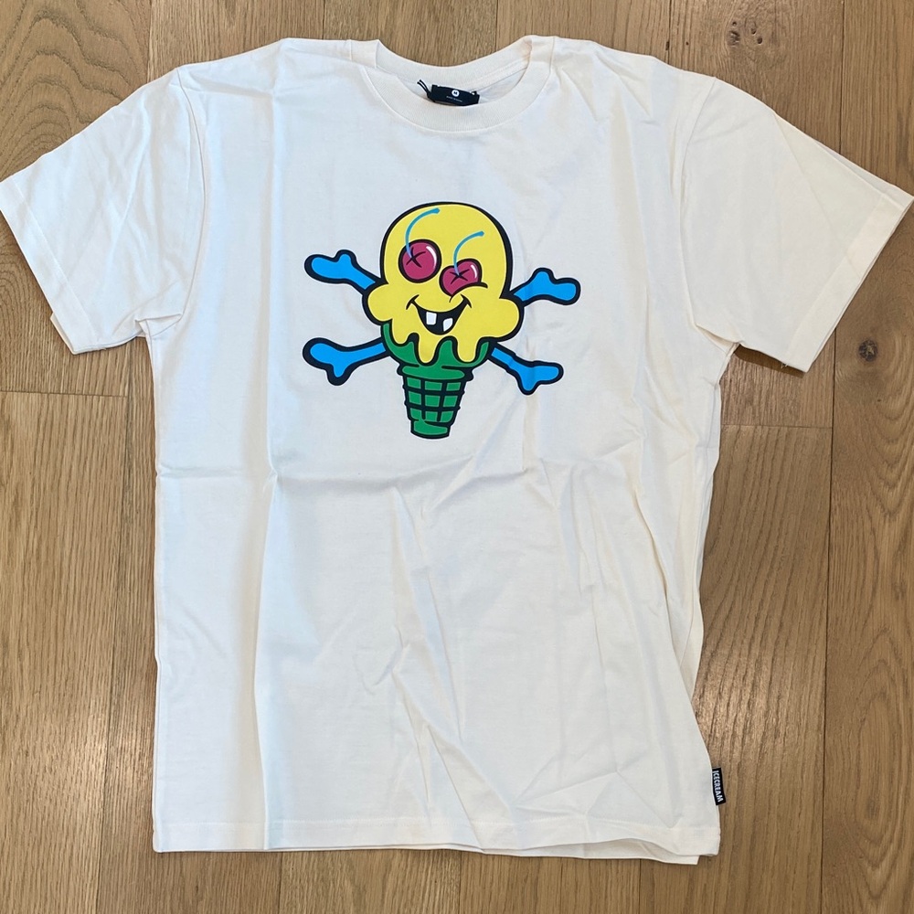 White Graphic Tee with Skull Design